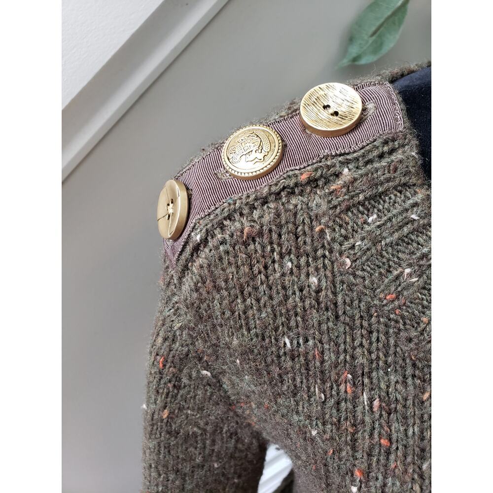 Charlie & Robin Sweater Womens Small Green Wool Long Sleeve Crew Neck Pullover - Picture 11 of 12